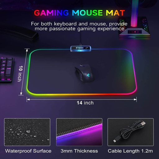 Mousepad Negro - Rgb - Programable -Gaminggods